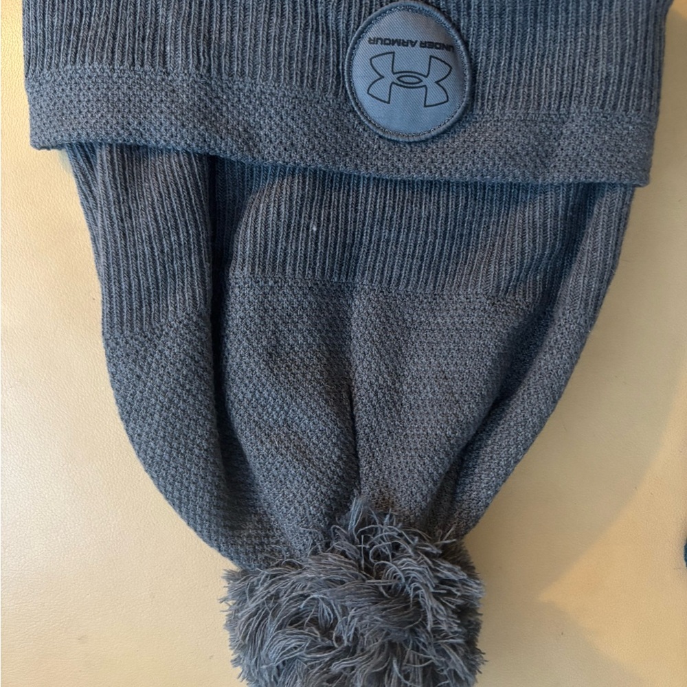 Under Armour Gray Knit Beanie with Pom